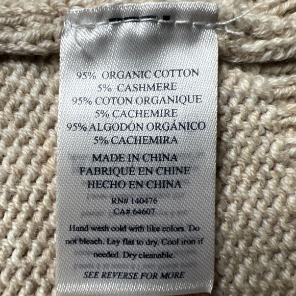 Faherty Marled Surf Stripe Crewneck Sweater Mens XL Desert Oat Cotton Cashmere - Picture 7 of 7